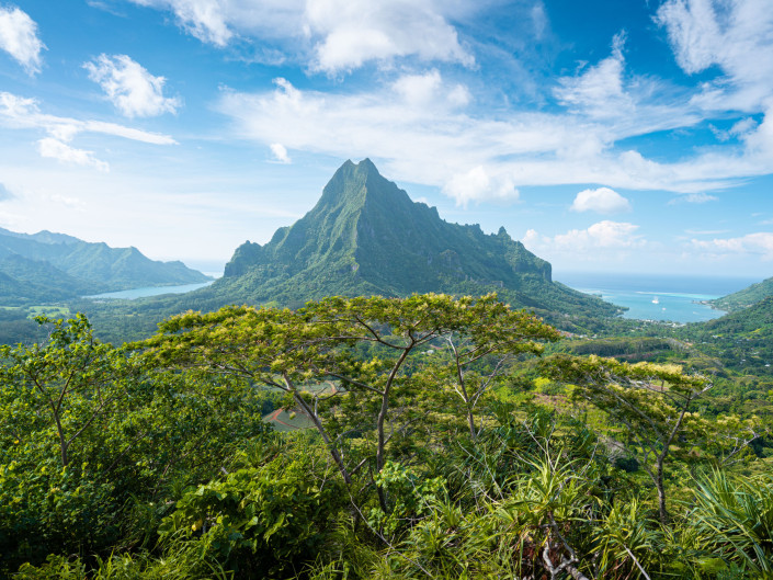 Panorama du Col des 3 Pinus - Moorea, Polynésie