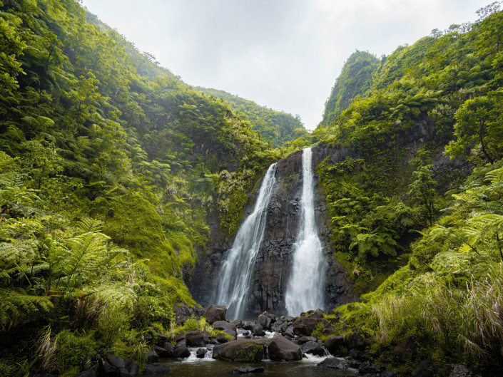 Cascades jumelles - Vallée de la Faraura, Tahiti